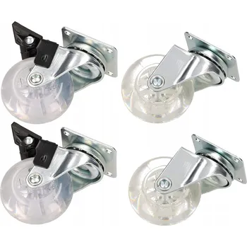 Nábytkové kování Nábytkové otočné kolečko 50 mm s brzdou - 4 ks.