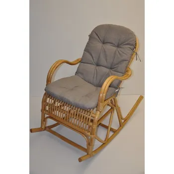 Papasan Houpací křeslo Klasik medové - polstr šedý melír