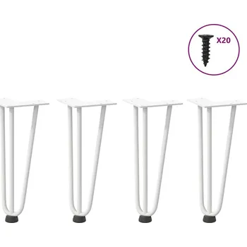 Konferenční stolek vidaXL Nohy na konferenční stolek ve tvaru vlásenky 4 ks, ocel, 30 cm, masivní ocel [4012437] Barva: Bílá