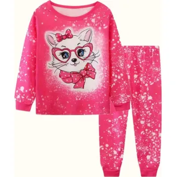 Dětské bavlněné pyžamo se zvířátky - pro kluky i holky Barva: červená kočička (models 3), Velikost: 5 let