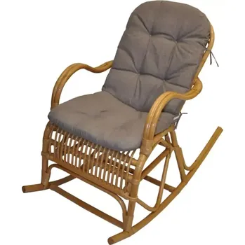 Křeslo Houpací křeslo Klasik medové/šedý melír - SLEVA 3% s kodem radost25