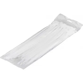 Nylonové stahovací pásky 7,6x300 mm, 100 ks, bílé CTW-8X300 NTY