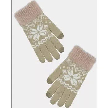 Rukavice Dámské pletené rukavice RZ064 - 21 cm / béžová