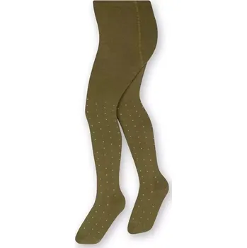 Dámské punčochy Dívčí punčocháče Dots - 116-122 / khaki