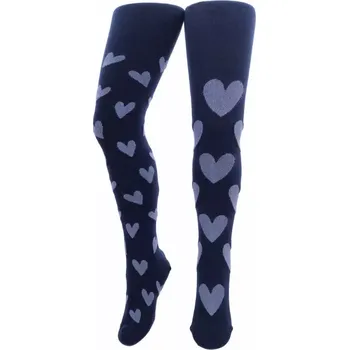 Dámské punčochy Dívčí punčochy Srdce G - 140-146 / tmavě modrá