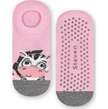 Dámské punčochy Dětské protiskluzové ťapky Zebra - 32-34 / růžová