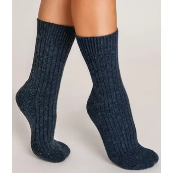 Dámské ponožky Dámské teplé ponožky SW001 - 35-38 / modrý melír