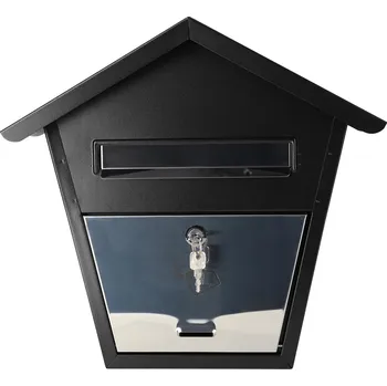 Poštovní schránka Černá poštovní schránka na noviny 205x375 ocelová poštovní schránka