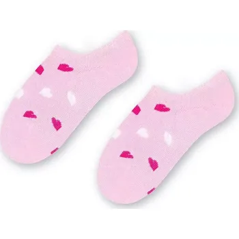 Dámské punčochy Dětské ponožky Bamboo Srdíčka - 20-22 / růžová