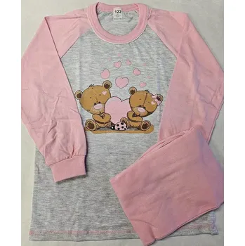 Dívčí pyžamo Dívčí pyžamo Medvídci dlouhé - 122 / světle šedá