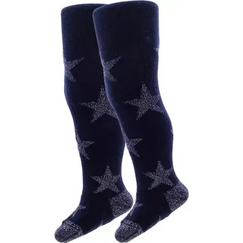 Dámské punčochy Dívčí punčochy Hvězdy Lurex - 152-158 / tmavě modrá