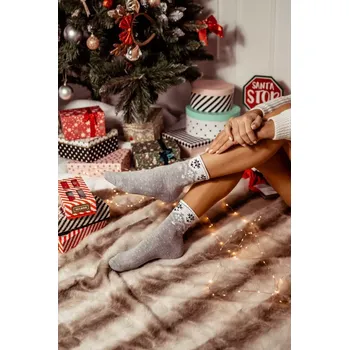 Dámské ponožky Dámské polofroté ponožky Unique - 35-37 / šedá