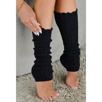 Dámské punčochy Dámské vlněné návleky na lýtka SL001 - černá
