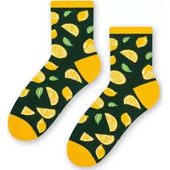 Dámské punčochy Dámské ponožky Citróny II - 35-37 / tmavě zelená