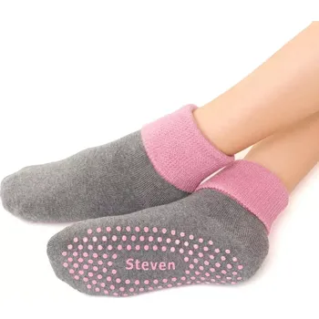 Dámské punčochy Dětské protiskluzové ponožky Safety line - 26-28 / šedá/růžová