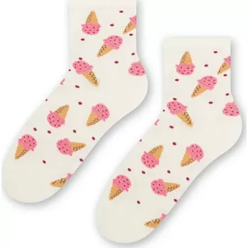Dámské punčochy Dámské ponožky se zmrzlinou - 38-40 / smetanová