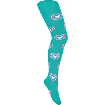 Dámské punčochy Dívčí punčochy Hearts - 104-110 / lagoon (tmavá tyrkys)