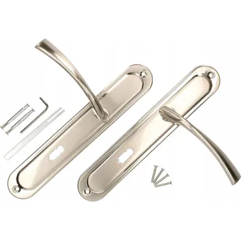 Dveřní kování Dveřní klika na klíč s dlouhou hřídelí nikl-chrom 72 mm - 72 mm