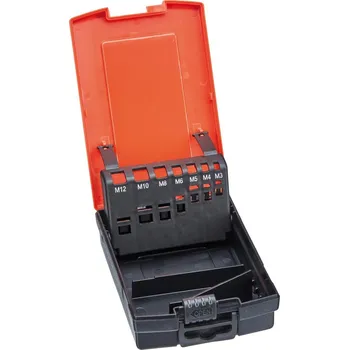 Závitořezný nástroj Plastový box, prázdný pro rozměri m3-m12+ nástroje na otvory na závity format