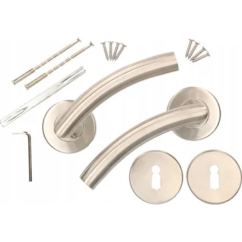 Dveřní kování Sada dveřních klik 130 mm inoxový kroužek na klíče