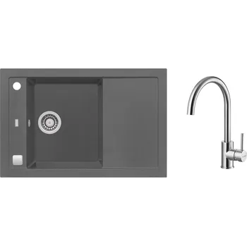 Granitový dřez Alveus SET ALVEUS FORMIC 30/04 STEEL+ BATERIE ELZA BRS SETA443