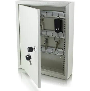 Skříňka na klíč Kovová skříňka na klíče zamykatelná Trezor schránka s háčky 42 ks MS11390