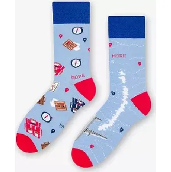 Pánské ponožky Pánské nestejné ponožky Cestování - 43-46 / světle modrá