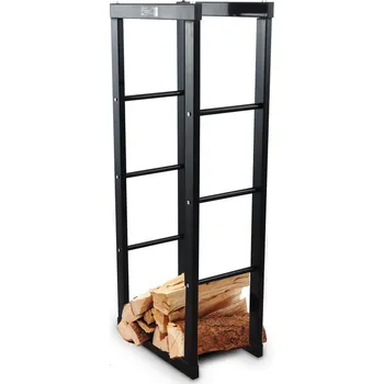 Stojan na polena ke krbu, pevný rám, minimalistický, jednoduchý, sladěný se stylem interiéru M19403