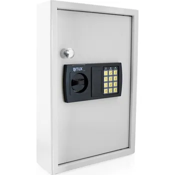 Skříňka na klíč Trezor s elektronickým zámkem pro firmy na klíče 48 háčků BITUXX bílý M18919