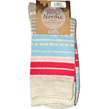 Dámské ponožky Dámské ponožky Nordic - 39-42 / smetanová/modrá