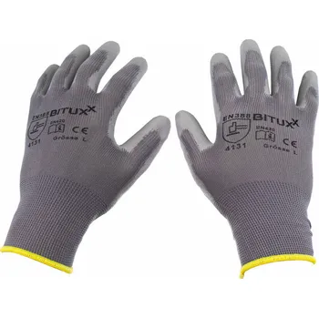Pracovní rukavice Pracovní ochranné rukavice s polyuretanovým povlakem Bituxx 10 párů velikost L(9) M17785
