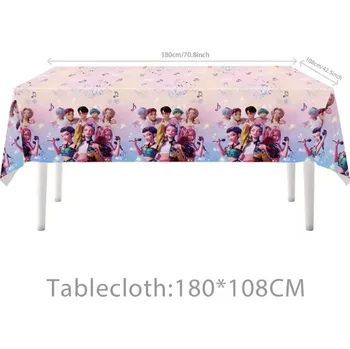 Dětský míč KPop Demon Hunters (Lovkyně démonů) KPop Demon Hunters párty dekorace a sady na oslavu narozenin Varianta: Párty ubrus (1 ks)