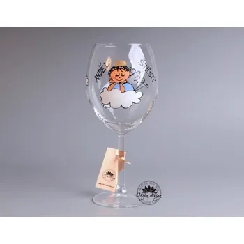 Sklenice MAXI VÍNOVKA - anděl štěstí na obláčku