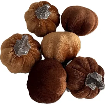 Mini textilní tykve – sada 6 ks, mix 2 barev