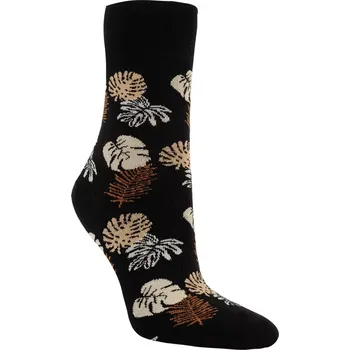 Dámské ponožky Dámské bambusové ponožky Barevné listí - 39-42 / hnědá