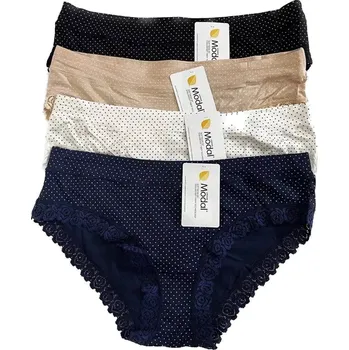 Kalhotky Dámské kalhotky Malé tečky s krajkou - S / béžová