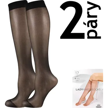 Dámské punčochy Dámské podkolenky Lady II 17 DEN - 2 páry - Uni / černá