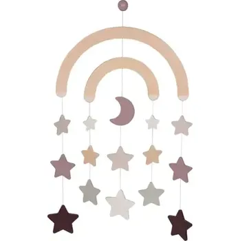 GOKI Dřevěný závěsný kolotoč Hvězdičky fialová (52875)