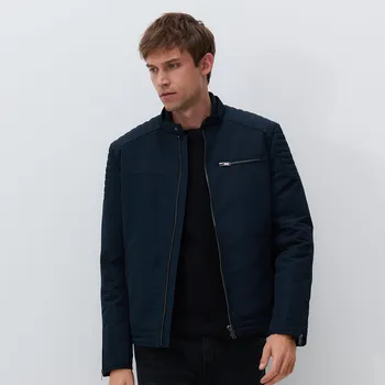 Dámský kabát Reserved - Motorkářská bunda se stojáčkem - tmavomodrá - 7100H-59X - 7100H-59X-S