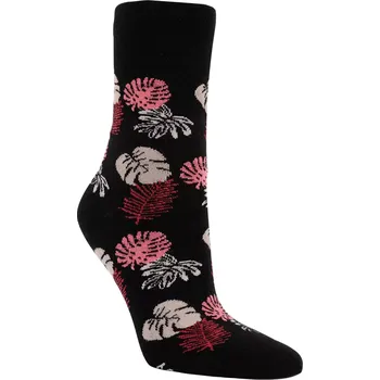 Dámské ponožky Dámské bambusové ponožky Barevné listí - 35-38 / růžová