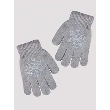 Rukavice Dívčí pletené rukavice RZ023 Vločka - 20 / světle šedý melír