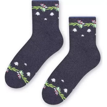 Dámské ponožky Dámské froté ponožky Větvička - 38-40 / jeansová
