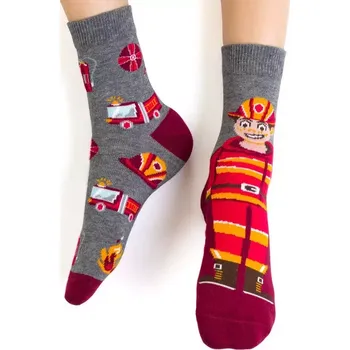 Chlapecké nestejné ponožky Požárník - 23-25 / šedá