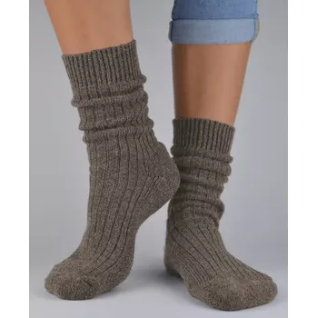 Dámské ponožky Dámské teplé ponožky SW001 - 35-38 / hnědý melír