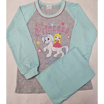 Dívčí pyžamo Little Princess dlouhé - 116 / světle šedý melír