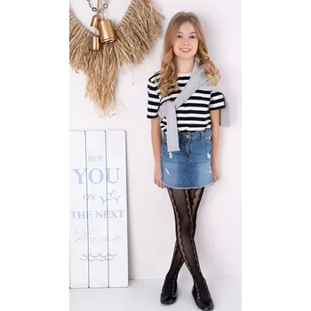 Dámské punčochy Dívčí ažurové punčochy Antonina - 116-128 / černá