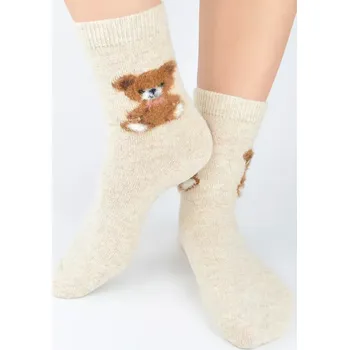 Dámské ponožky Dámské ponožky s vlnou SW018 - 36-41 / béžový melír