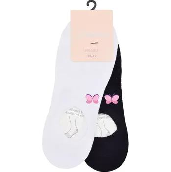 Dámské punčochy Dámské ťapky Butterfly - 2 páry - 35-38 / bílá/černá