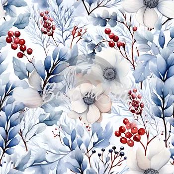 Úplet, Zimní květy (E) (Top kvalitní úplet Bella digitisk)