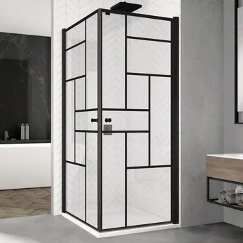 Ronal (Sanswiss) Ronal, SOLINO Black line rohový vstup s křídlovými dveřmi SOL1G+SOL1D + doprava zdarma + při platbě převodem sleva